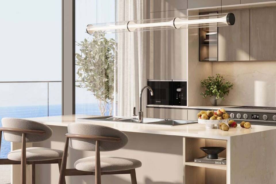 Sea-view apartments with fully equipped kitchens